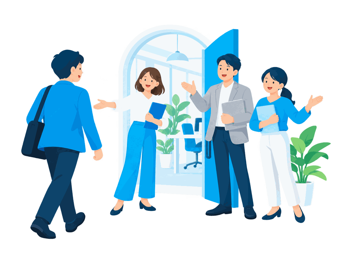 株式会社善で働くメンバーのイラスト