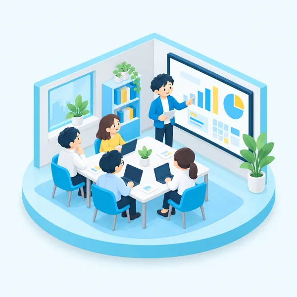 勉強会の様子を表したイラスト