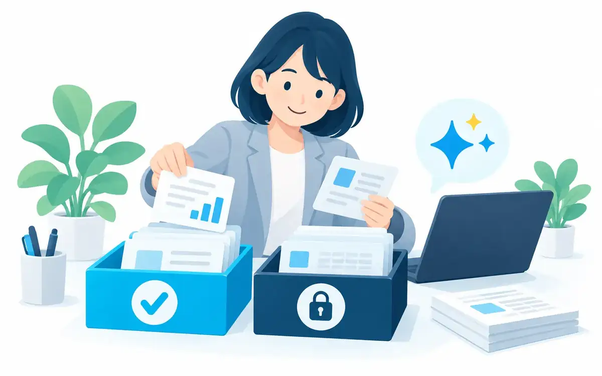 入力してよい情報と入力してはいけない情報を仕分けるイラスト
